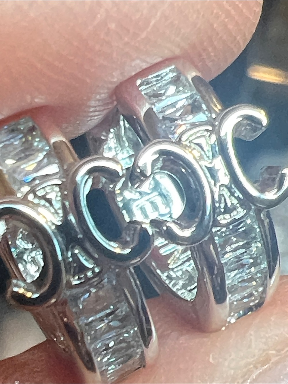 Silver Pavé Hoop Earring - Silver
